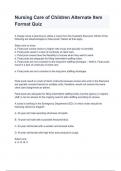 Nursing Care of Children Alternate Item Format Quiz