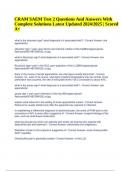 CRAM SAEM Test 2 Questions And Answers With Complete Solutions Latest Updated 2024&sol;2025 &vert; Scored A&plus;