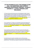 ATI PN PHARMACOLOGY FOR NURSING EXAM 2024 &vert; 225 QUESTIONS AND CORRECT ANSWERS &lpar;PROFESSOR VERIFIED&rpar; &vert; ALREADY GRADED A&plus; &vert; LATEST VERSION &lpar;JUST RELEASED&rpar;