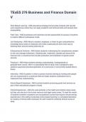 TExES 276 Business and Finance Domain V
