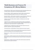 TExES Business and Finance 276 Competency 001 &lpar;Money Matters&rpar;&period;