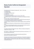 Study Guide California Designated Operator