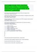 IAHCSMM EXAM FOR CENTRAL SERVICES STERILE TECHNICIAN CERTIFICATION QUESTIONS WITH CORRECT ANSWERS
