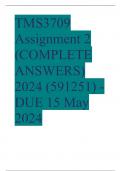 TMS3709 Assignment 2 (COMPLETE ANSWERS) 2024 (591251) - DUE 15 May 2024