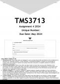TMS3713 Assignment 4 (ANSWERS) 2024 - DISTINCTION GUARANTEED