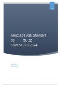 MAC1501 ASSIGNMENT 5 SEMESTER 1 2024 SOLUTION