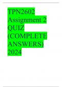 TPN2602 Assignment 2 QUIZ (COMPLETE ANSWERS) 2024
