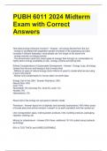 PUBH 6011 2024 Midterm Exam with Correct Answers 