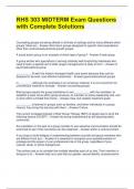RHS 303 MIDTERM Exam Questions with Complete Solutions