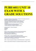 PUBH 6011 UNIT 10 EXAM WITH A GRADE SOLUTIONS 