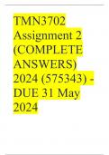 TMN3702 Assignment 2 (COMPLETE ANSWERS) 2024 (575343) - DUE 31 May 2024