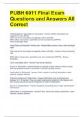PUBH 6011 Final Exam Questions and Answers All Correct 