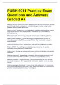 PUBH 6011 Practice Exam Questions and Answers Graded A+
