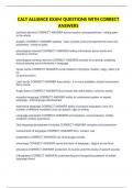 CALT ALLIANCE EXAM QUESTIONS WITH CORRECT ANSWERS&vert;100&percnt; verified