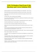 NUR 176 Hondros Final Exam (Cala) Questions and Correct Solutions 2024