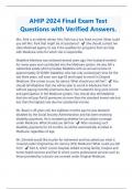 AHIP 2024 Final Exam Test Questions with Verified Answers |Latest 2024/2025.