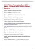 Stott Pilates Preparation Exam 2024  Latest Questions and Correct Answers  Rated A&plus;