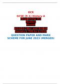 OCR  GCSE (9–1) History A (Explaining the Modern World)  J410/10: War and British Society c.790 to c.2010  QUESTION PAPER AND MARK SCHEME FOR JUNE 2023 (MERGED) 
