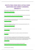 DAVITA FINAL EXAM 2024&vert; ACTUAL EXAM QUESTIONS AND CORRECT ANSWERS&vert; GRADED A&plus;