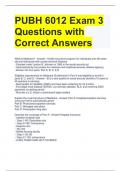 PUBH 6012 Exam 3 Questions with Correct Answers 