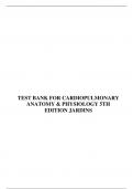 TEST BANK FOR CARDIOPULMONARY ANATOMY & PHYSIOLOGY 5TH EDITION JARDINS
