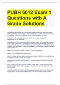 PUBH 6012 Exam 1 Questions with A Grade Solutions 