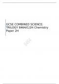 AQA GCSE COMBINED SCIENCE: TRILOGY Chemistry Paper 2H   QUESTION PAPER AND  MARK SCHEME FOR JUNE 2023 8464/C/2H