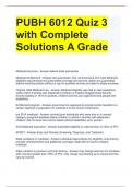 PUBH 6012 Quiz 3 with Complete Solutions A Grade