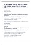 ACI Aggregate Testing Technician Exam With Correct Questions And Answers 2024