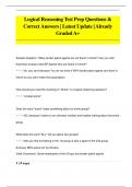 Logical Reasoning Test Pack Questions & Correct Answers &vert; Latest Update &vert;Already Graded A&plus;