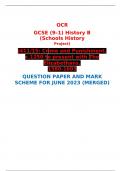 OCR  GCSE (9–1) History B  (Schools History Project)  J411/15: Crime and Punishment, c.1250 to present with The Elizabethans,  1580-1603  QUESTION PAPER AND MARK SCHEME FOR JUNE 2023 (MERGED) 