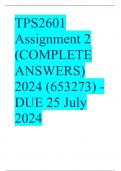 TPS2601 Assignment 2 &lpar;COMPLETE ANSWERS&rpar; 2024 &lpar;653273&rpar; - DUE 25 July 2024