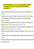 MA Hoisting License 1B Exam Questions With Verified Answers Updated 2024&sol;2025 &vert; Scored A&plus; 