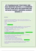ATI PHARMACOLOGY PROCTORED CME –  2024 MODIFIED SECTION 1 $ 2 COMBINED  ACTUAL EXAM WITH 500 QUESTIONS AND  DETAILED CORRECT ANSWERS/ALREADY  GRADED A+