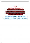 OCR  GCSE (9–1) History B (Schools History Project)  J411/36: The Mughal Empire, 1526-1707 with Living under Nazi Rule, 1933-1945  QUESTION PAPER AND MARK SCHEME FOR JUNE 2023 (MERGED) 