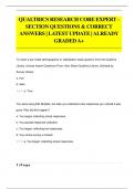 QUALTRICS RESEARCH CORE EXPERT - SECTION QUESTIONS & CORRECT  ANSWERS &vert; LATEST UPDATE &vert;ALREADY  GRADED A&plus;