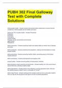 PUBH 302 Final Galloway Test with Complete Solutions 