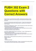 PUBH 302 Exam 2 Questions with Correct Answers 