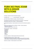 PUBH 302 FINAL EXAM WITH A GRADE SOLUTIONS