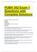 PUBH 302 Exam 1 Questions with Complete Solutions 