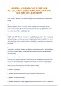 HOSPITAL ORIENTATION EXAM 2024&vert; ACTUAL EXAM QUESTIONS AND ANSWERS SOLVED 100&percnt; CORRECT&excl; 