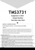 TMS3731 Assignment 2 (ANSWERS) 2024 - DISTINCTION GUARANTEED