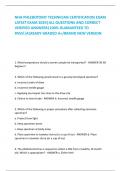 NHA PHLEBOTOMY TECHNICIAN CERTIFICATION EXAM LATEST 2024  ACTUAL QUESTIONS WITH ANSWERS VERIFIED BY EXPERTS