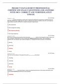 PROJECT MANAGEMENT PROFESSIONAL CERTIFICATE EXAM 3&sol; QUESTIONS AND ANSWERS WITH 100&percnt; CORRECT AND VERIFIED&sol;LATEST UPDATE