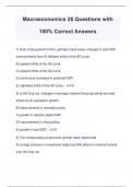 Macroeconomics 26 Questions with 100% Correct Answers