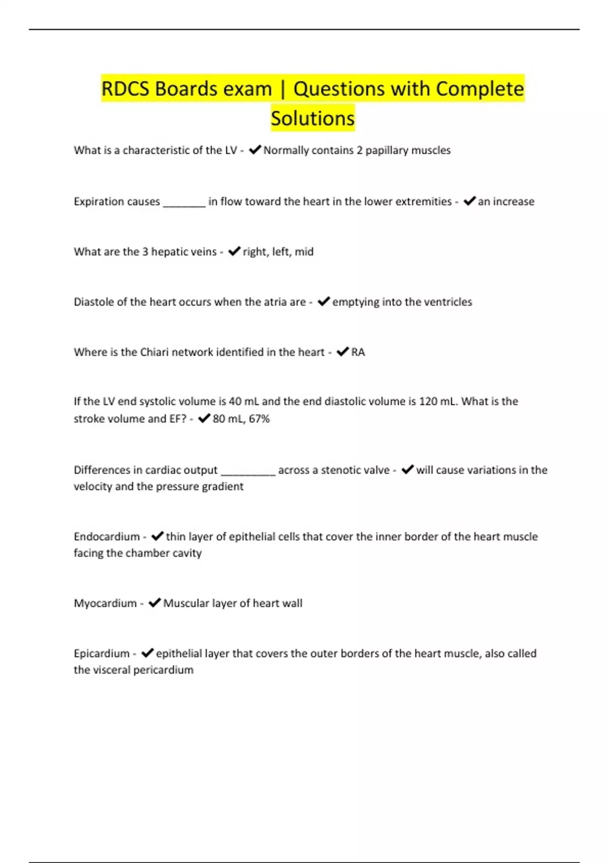 RDCS Boards exam | Questions with Complete Solutions - RDCS ...
