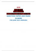 OCR  GCSE (9–1) Mathematics  J560/04 Paper 4 (Higher Tier)  QUESTION PAPER AND MARK SCHEME FOR JUNE 2023 (MERGED) 