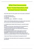 APhA Final Assessment Exam Tested Questions And  Revised Correct Answers 