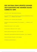 IDIS 240 FINAL EXAM UPDATED SUMMER 2024 QUESTIONS AND ANSWERS SOLVED CORRECTLY 100&percnt;
