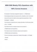 MSN 5500 Weekly PQ's Questions with 100% Correct Answers